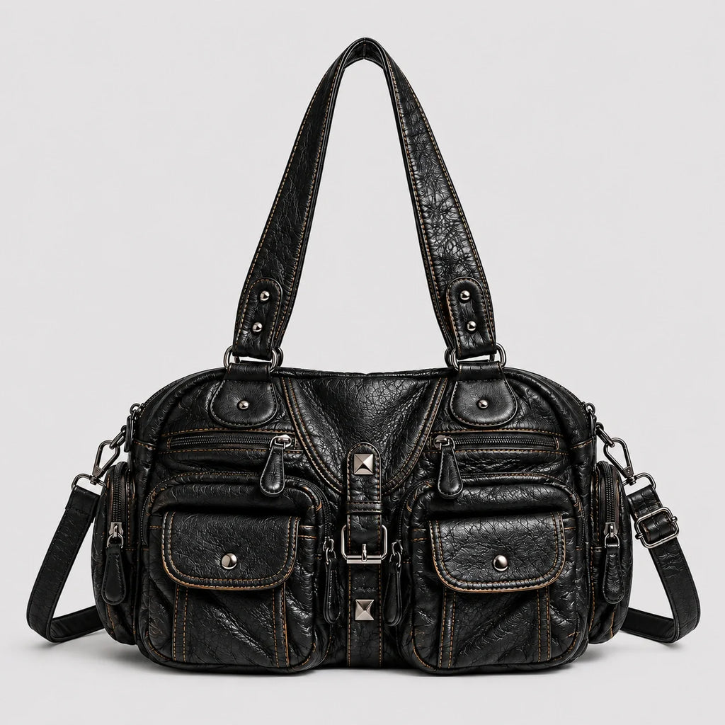 Vintage Handtasche Schwarz – Frontansicht