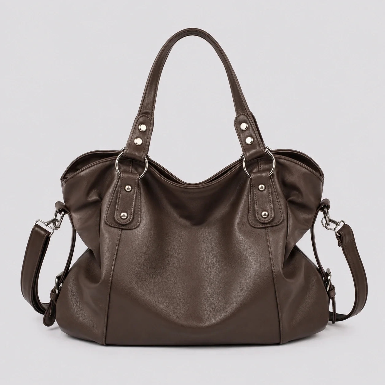 Multi-Fach Handtasche Cognac – Frontansicht