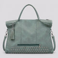 Used-Look Handtasche Salbei – Frontansicht