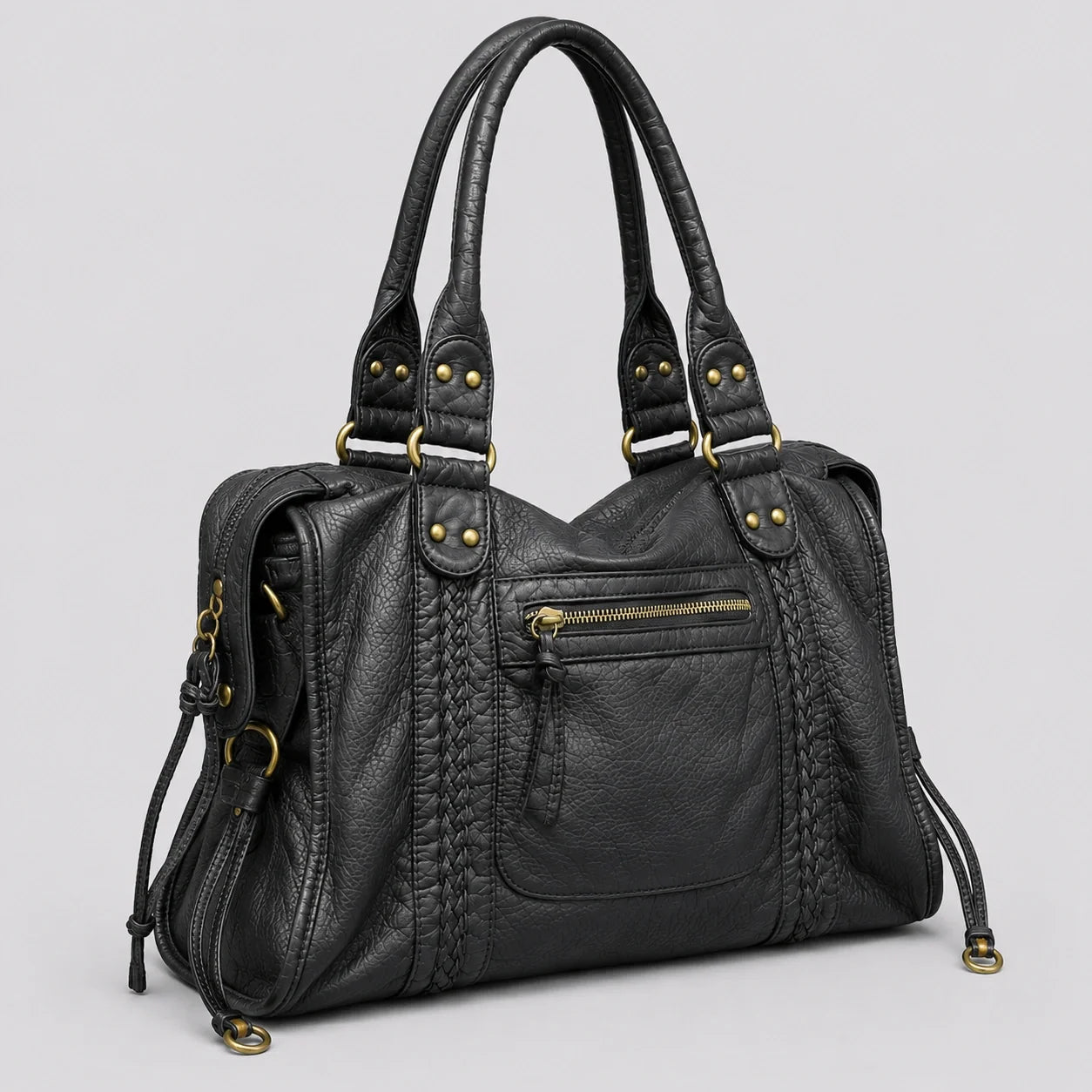 Y2K Damen Handtasche Grau – Seitenansicht im Detail