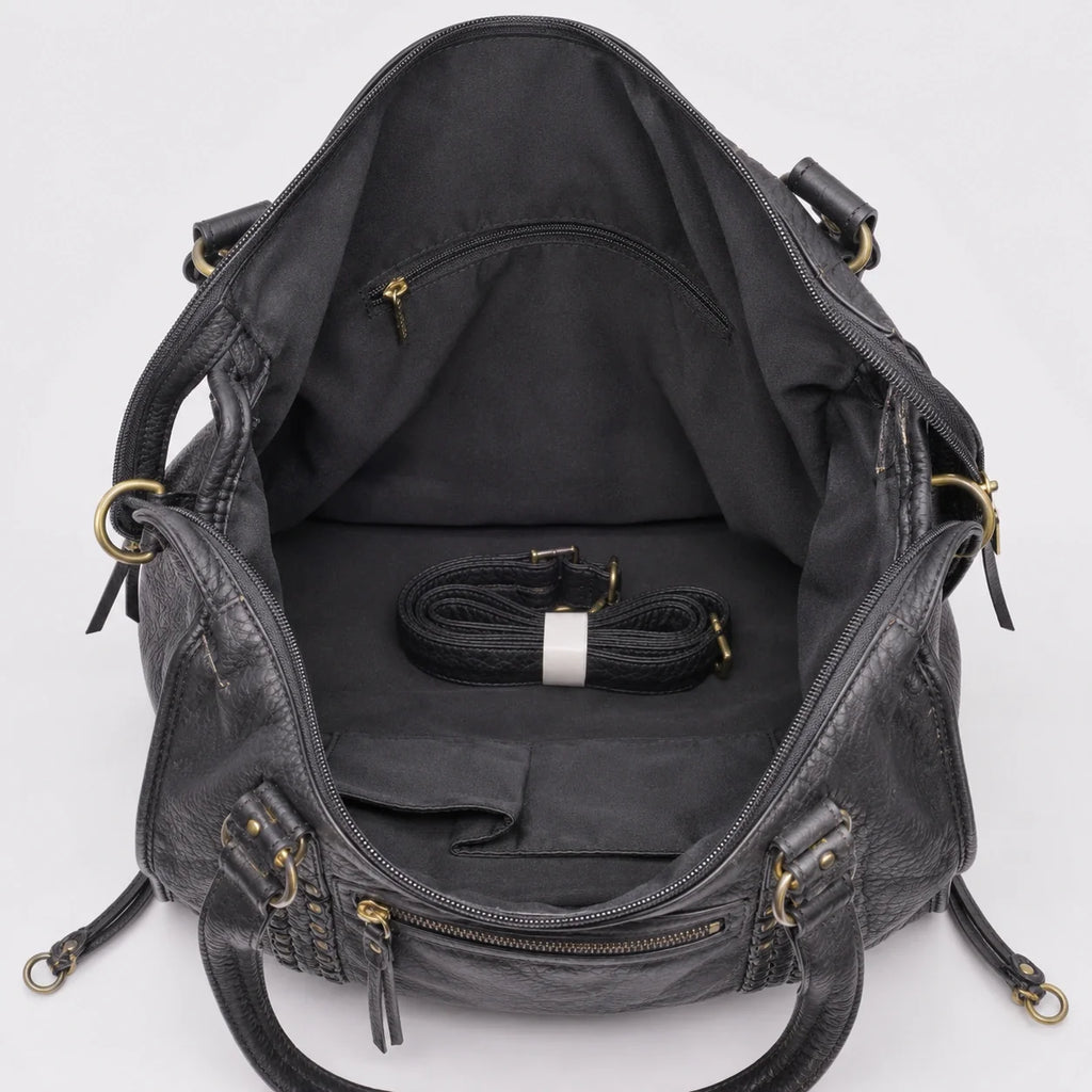 Y2K Damen Handtasche Grau – Innenansicht mit geöffnetem Fach