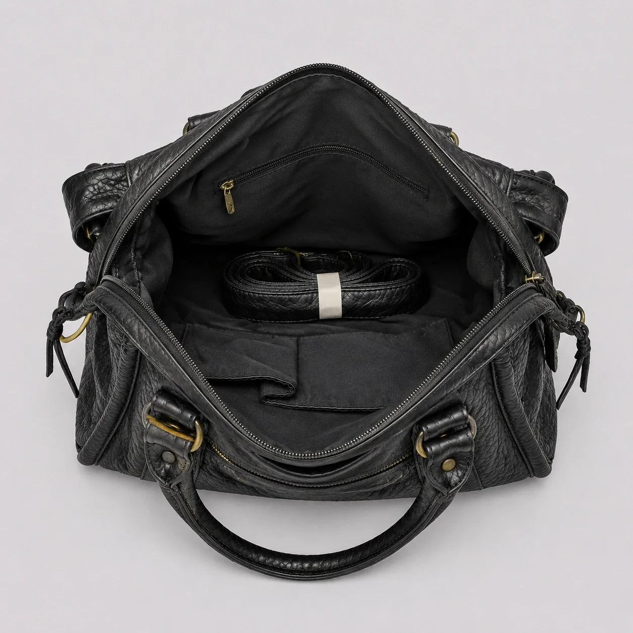 Y2K Damen Handtasche Grau – Nahaufnahme der Materialstruktur