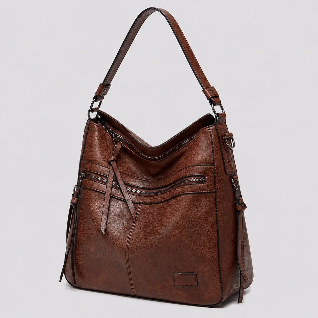 Hobo Tasche Camel Weich – Seitenansicht im Detail