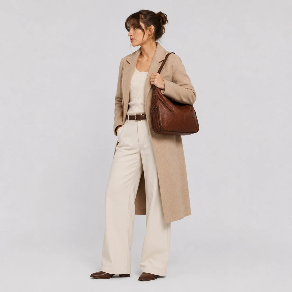 Hobo Tasche Camel Weich – Ansicht in ganzer Höhe