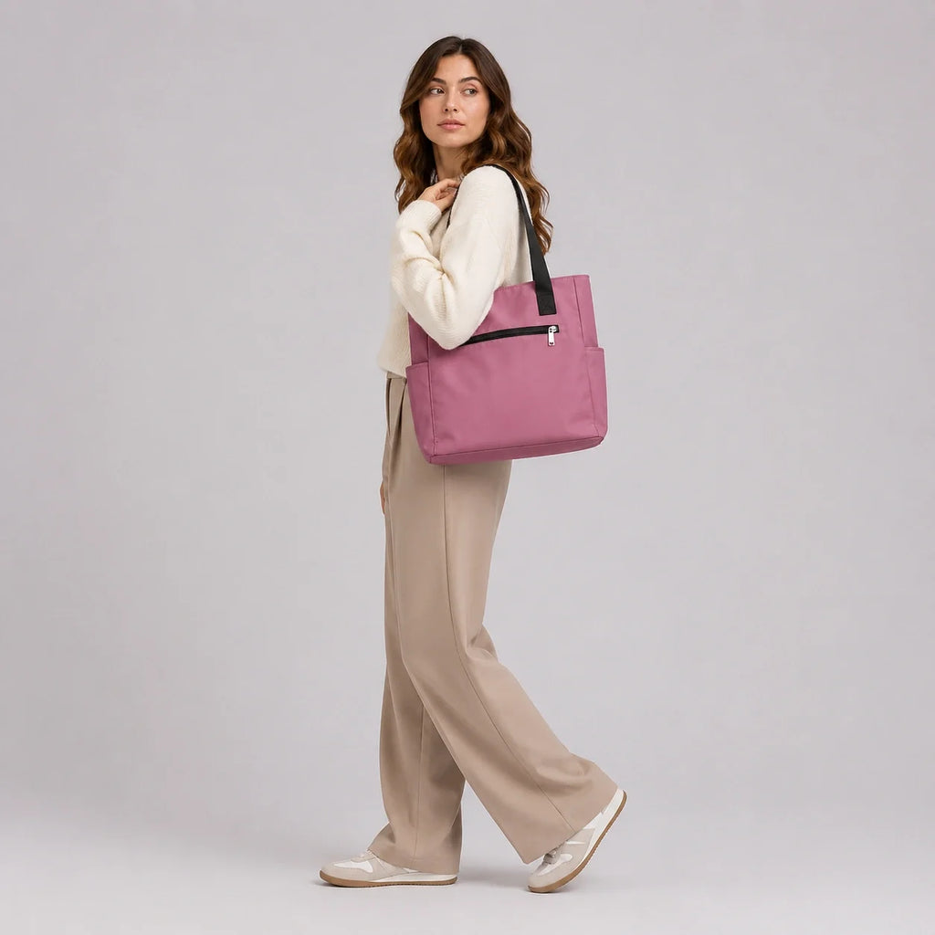 Nylon Tasche Rosa – Ansicht in ganzer Höhe