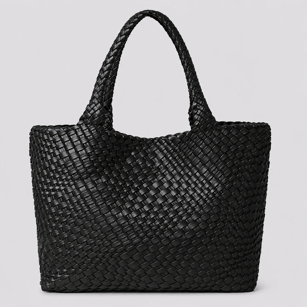 Tote Bag Set Schwarz mit Clutch – Frontansicht