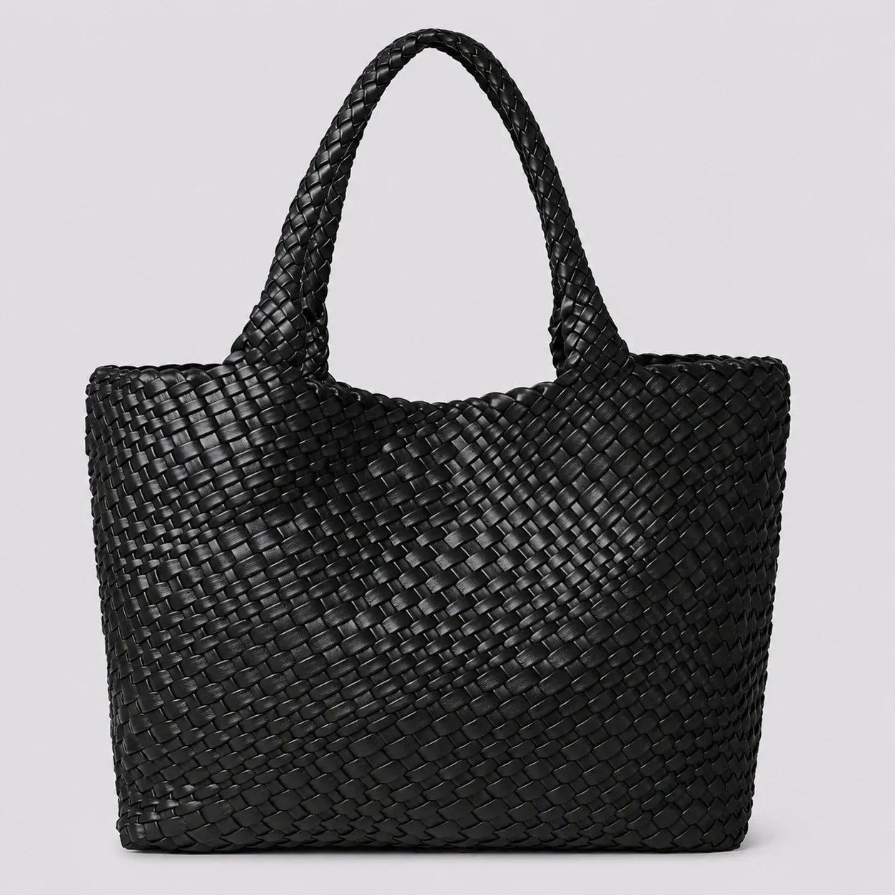 Tote Bag Set Schwarz mit Clutch – Frontansicht
