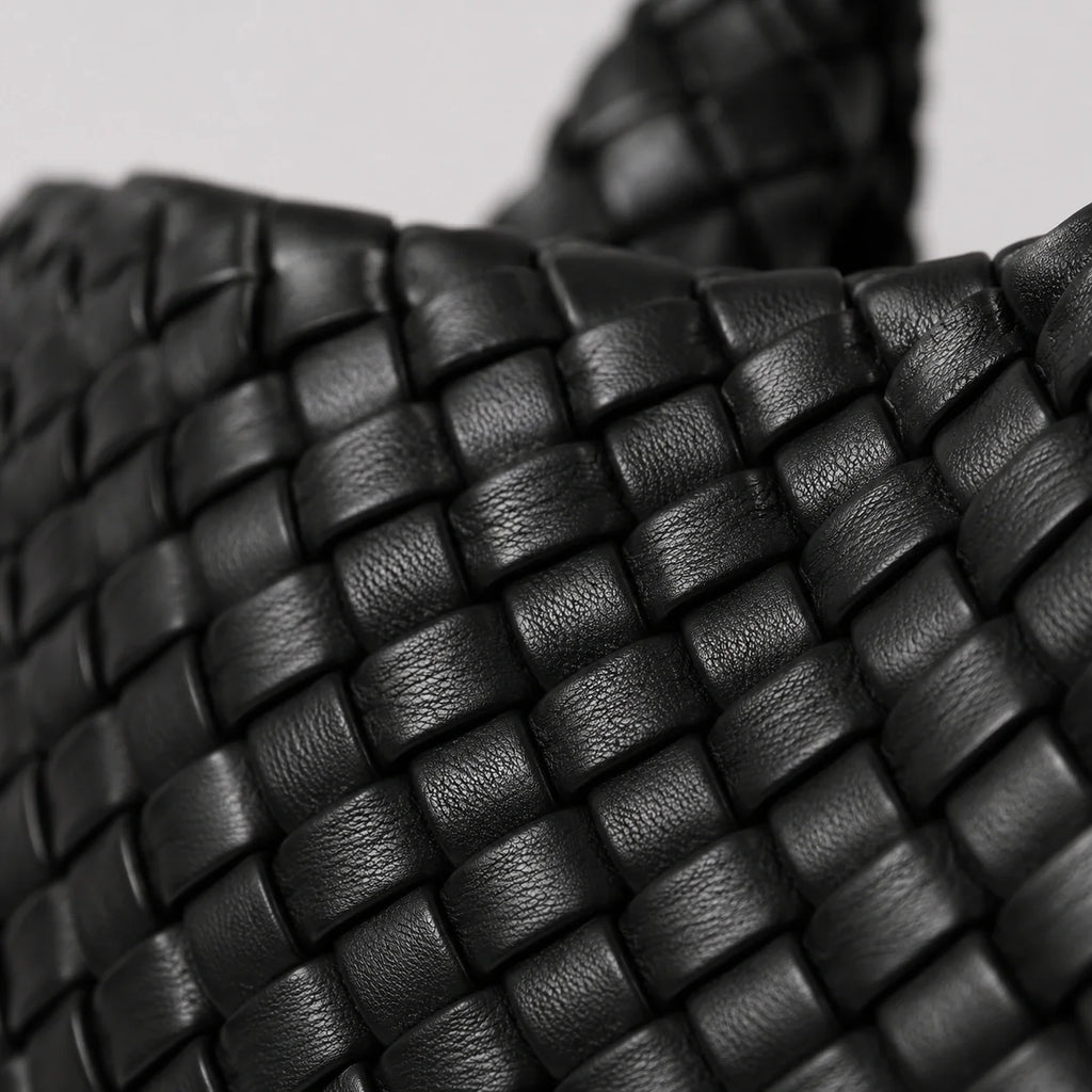 Tote Bag Set Schwarz mit Clutch – Detailaufnahme der Verarbeitung