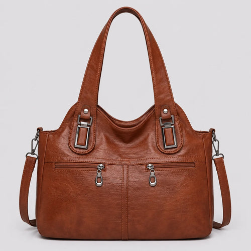 Crossbody Tasche Cognac Groß – Frontansicht