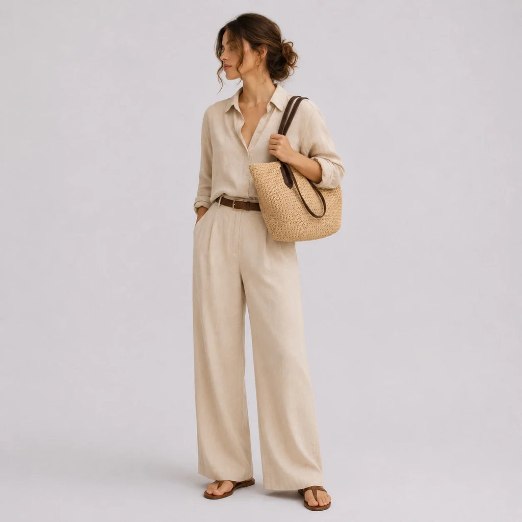 XXL Strohtasche Boho Naturell – Nahaufnahme der Materialstruktur