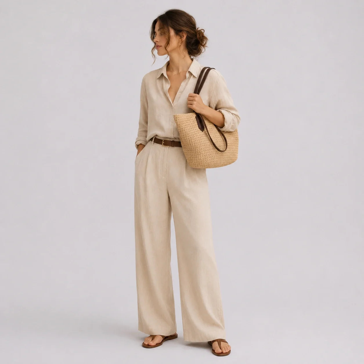 XXL Strohtasche Boho Naturell – Nahaufnahme der Materialstruktur
