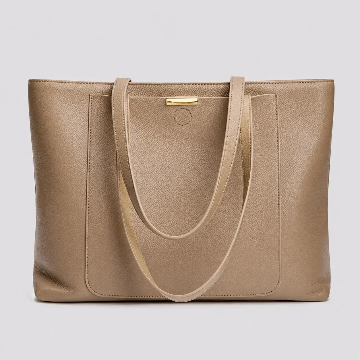 Luxus Shopper Taupe Groß – Frontansicht