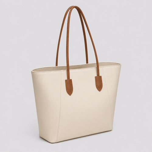 Business Tote Bag Creme – Seitenansicht im Detail