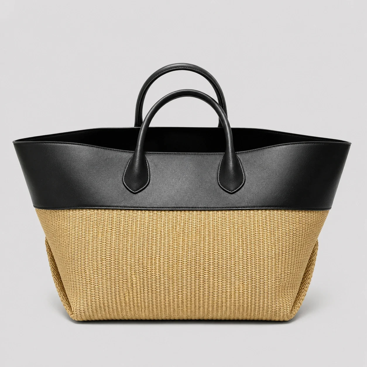 Patchwork Strohtasche Boho – Frontansicht