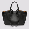Cognac Lederhandtasche Glanz – Frontansicht