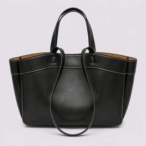 Cognac Lederhandtasche Glanz – Frontansicht
