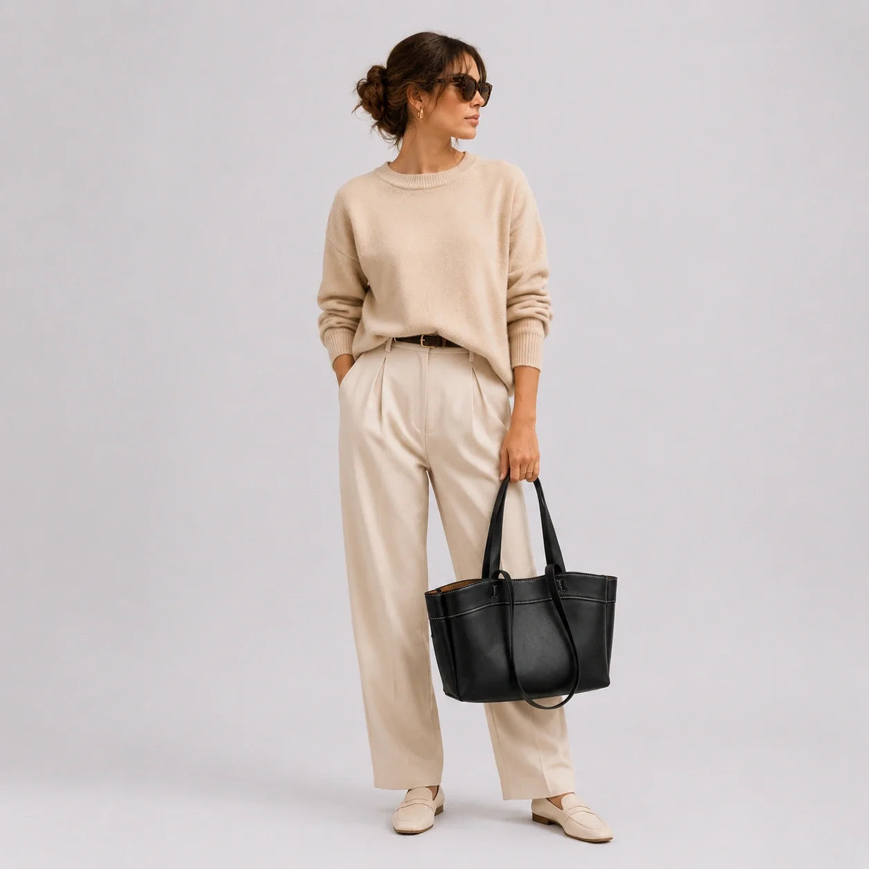 Cognac Lederhandtasche Glanz – Nahaufnahme der Materialstruktur
