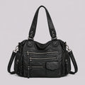 Wandelbare Hobo Tasche Schwarz – Frontansicht