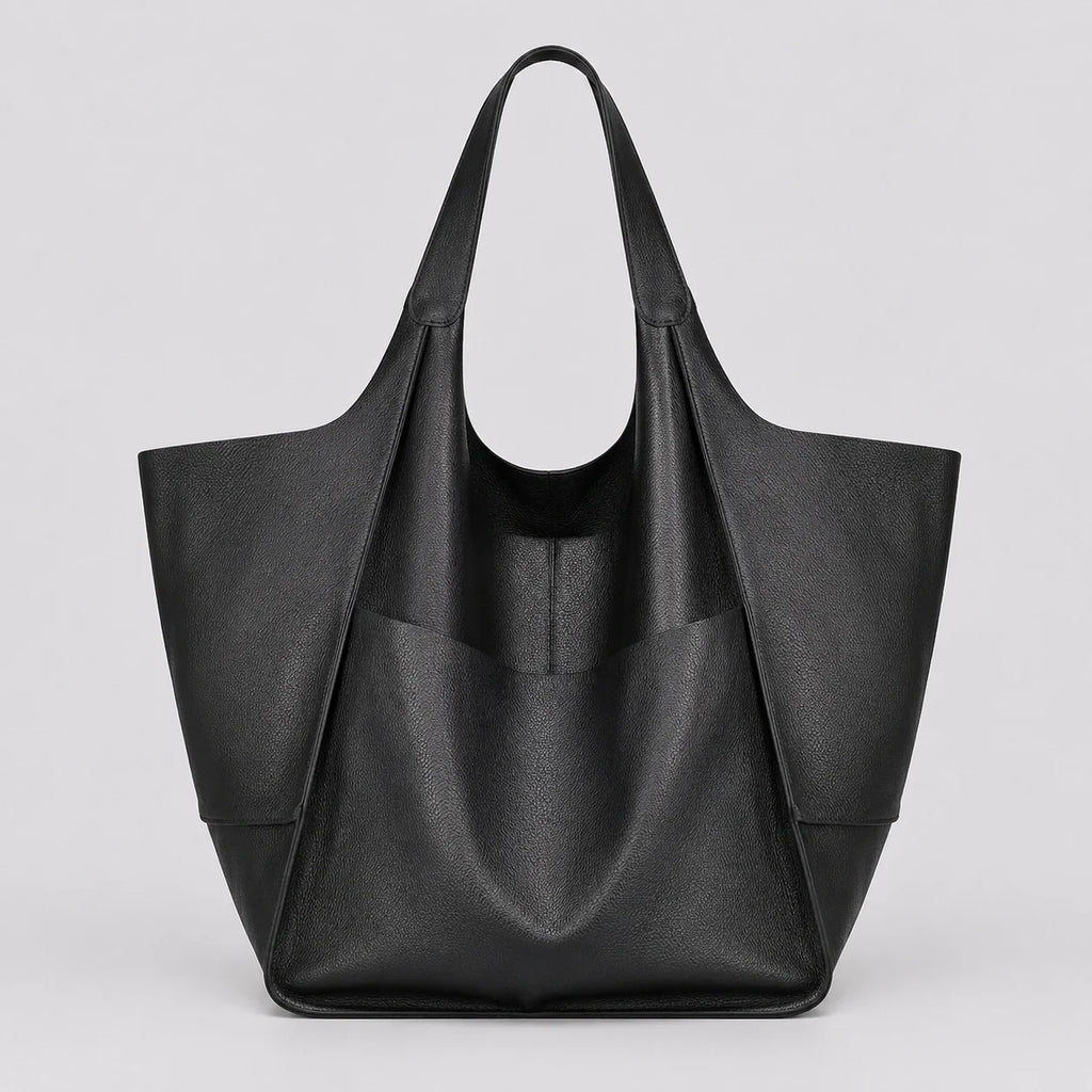 Großer Vintage Shopper Schwarz XXL – Frontansicht