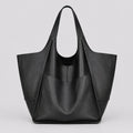 Großer Vintage Shopper Schwarz XXL – Frontansicht