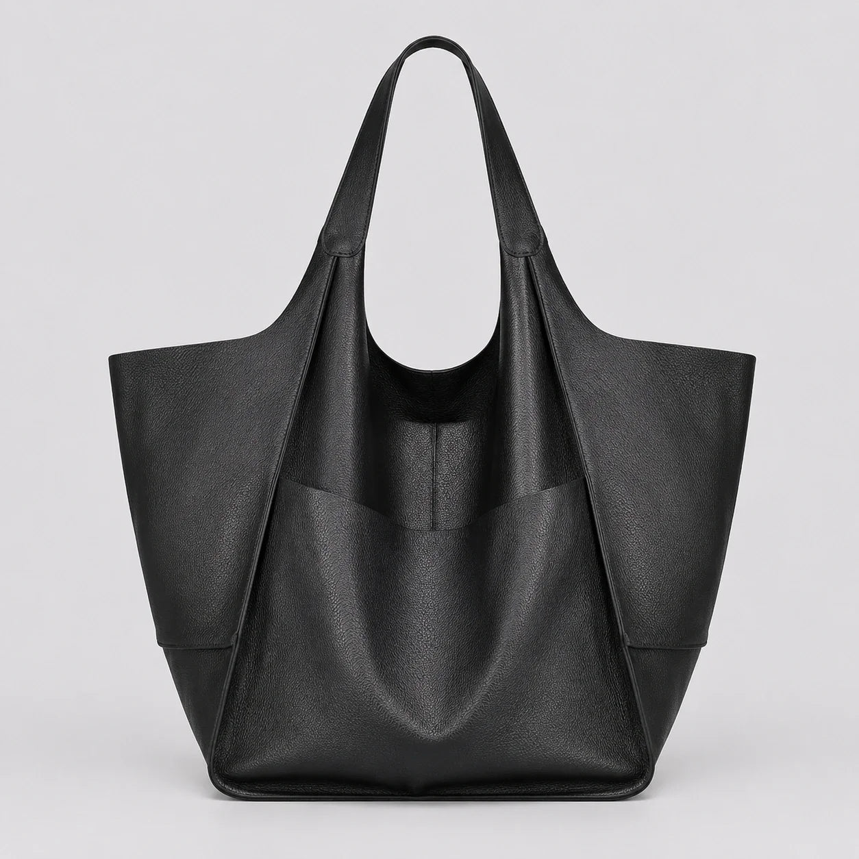 Großer Vintage Shopper Schwarz XXL – Frontansicht