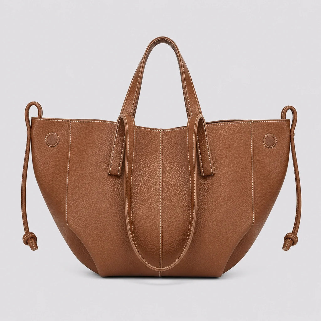 Tote Bag Weiches Leder Braun – Frontansicht