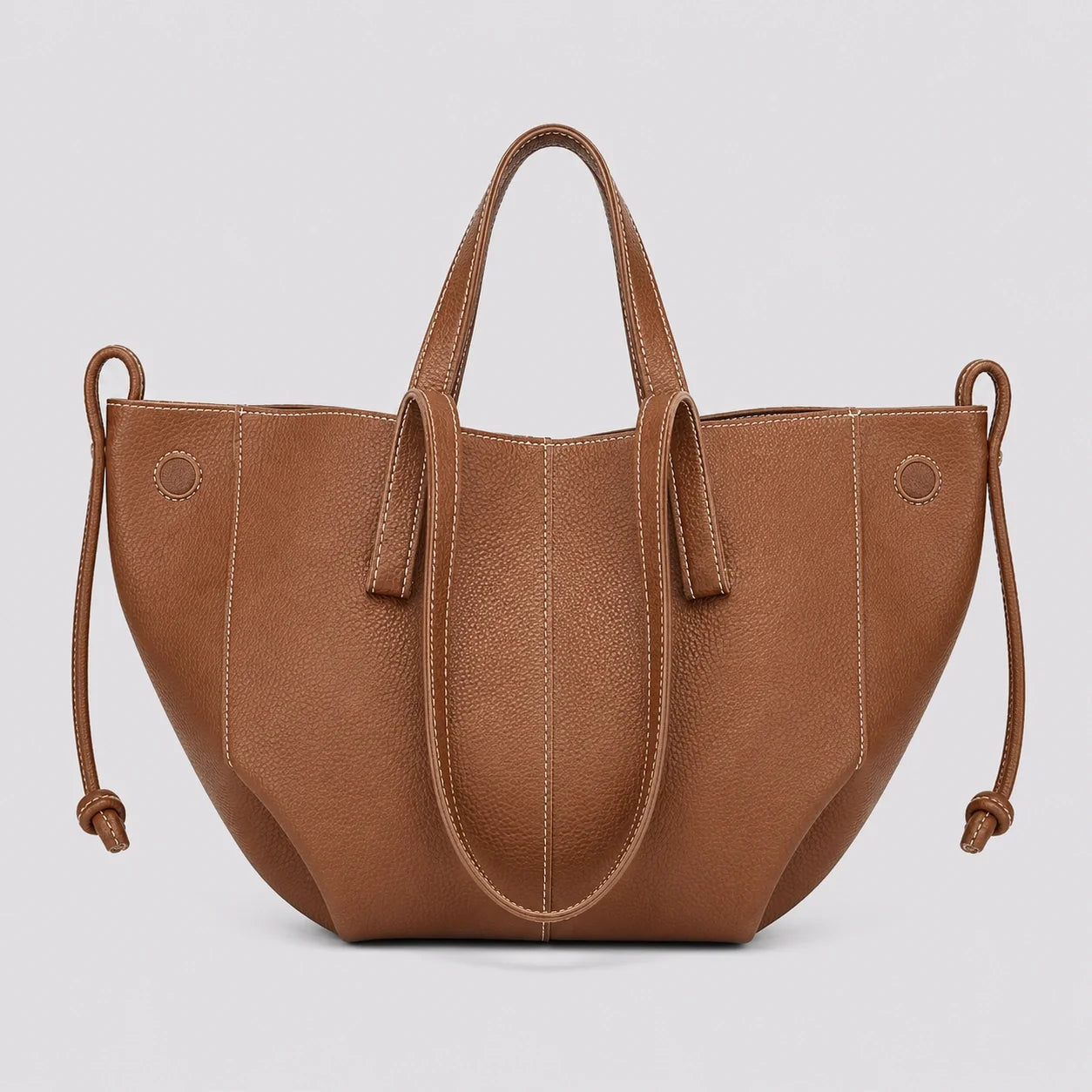 Tote Bag Weiches Leder Braun – Frontansicht