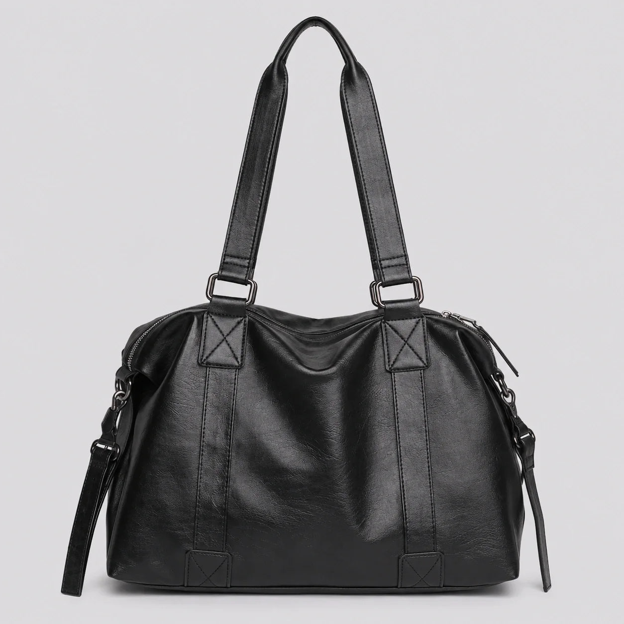 Große Shopper Tasche Schwarz – Frontansicht