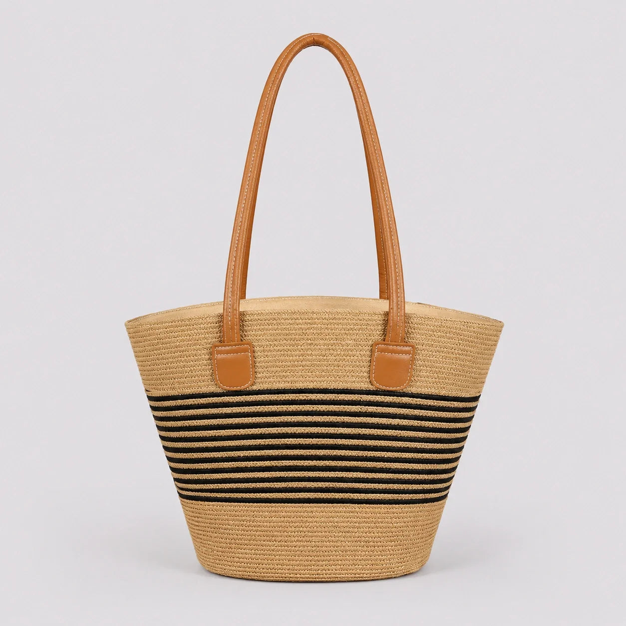 Stroh Tote Bag Naturell – Frontansicht
