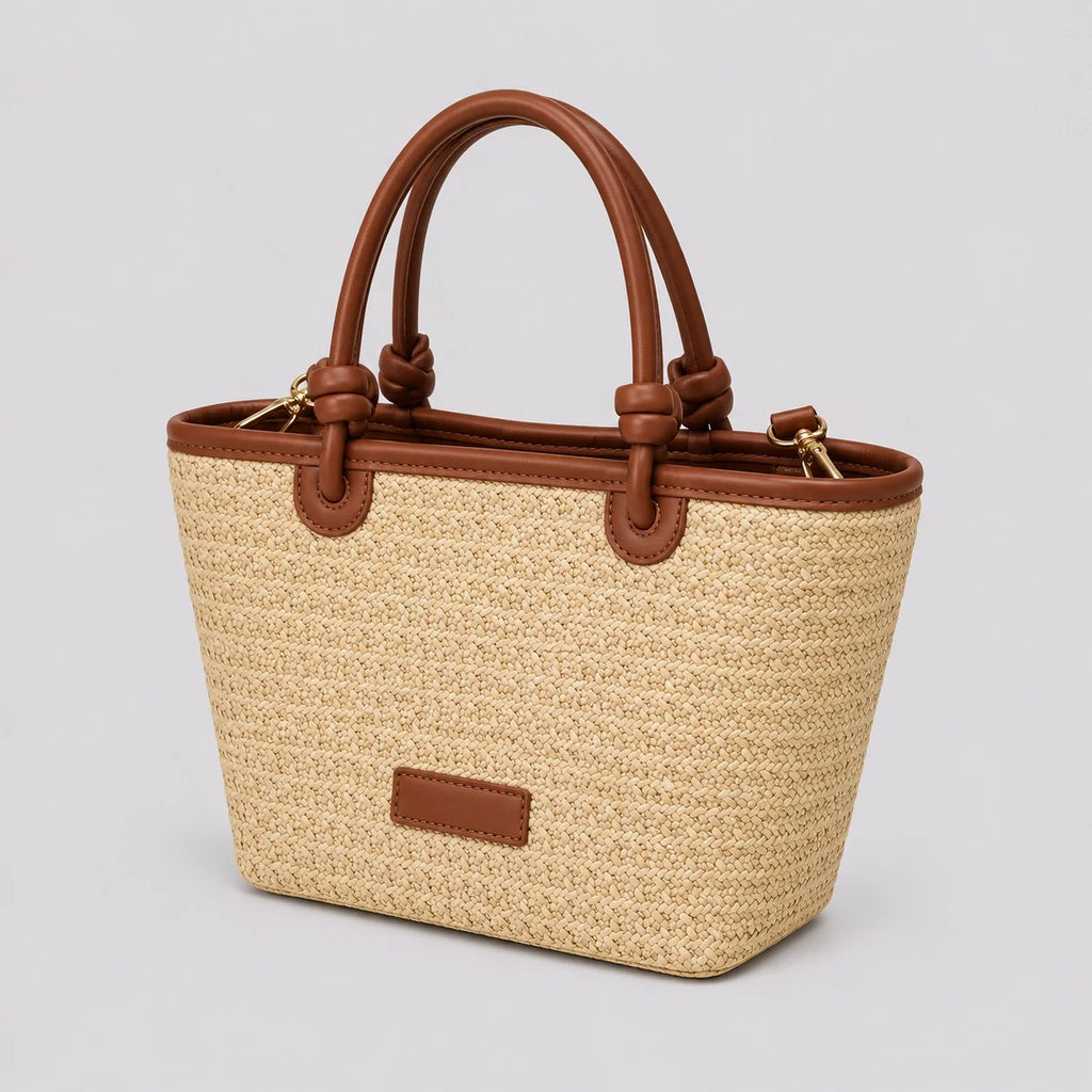 Mini Tote Bag Naturell – Seitenansicht im Detail