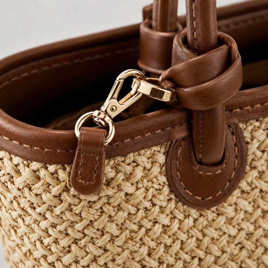 Mini Tote Bag Naturell – Detailaufnahme der Verarbeitung
