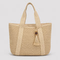 Raphia Tote Bag Urban Beige – Frontansicht