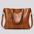 Zeitloser Shopper Cognac Vintage-Look – Frontansicht